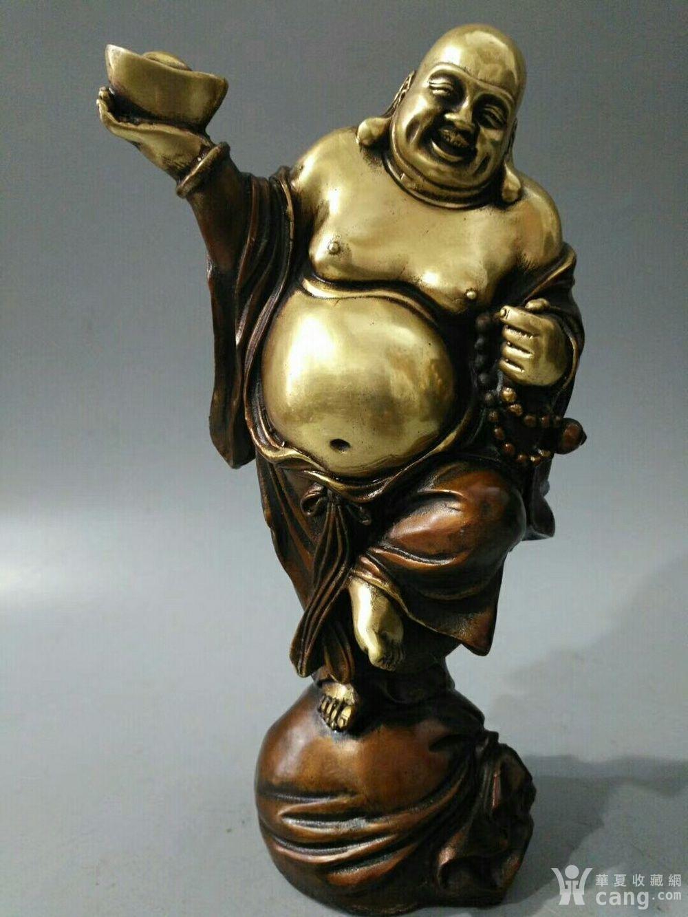 旧藏乾隆年制铜鎏金 弥勒佛 一尊