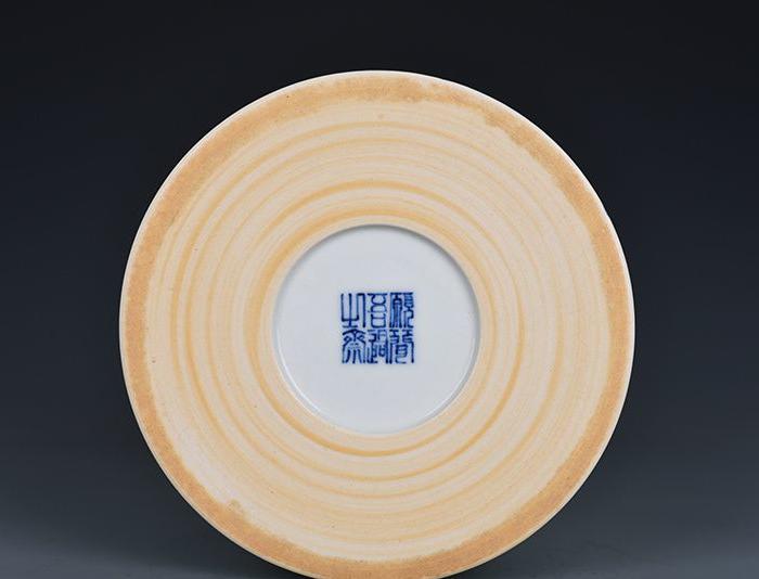 竹溪道人王步青花花鸟笔筒愿闻吾过之斋款