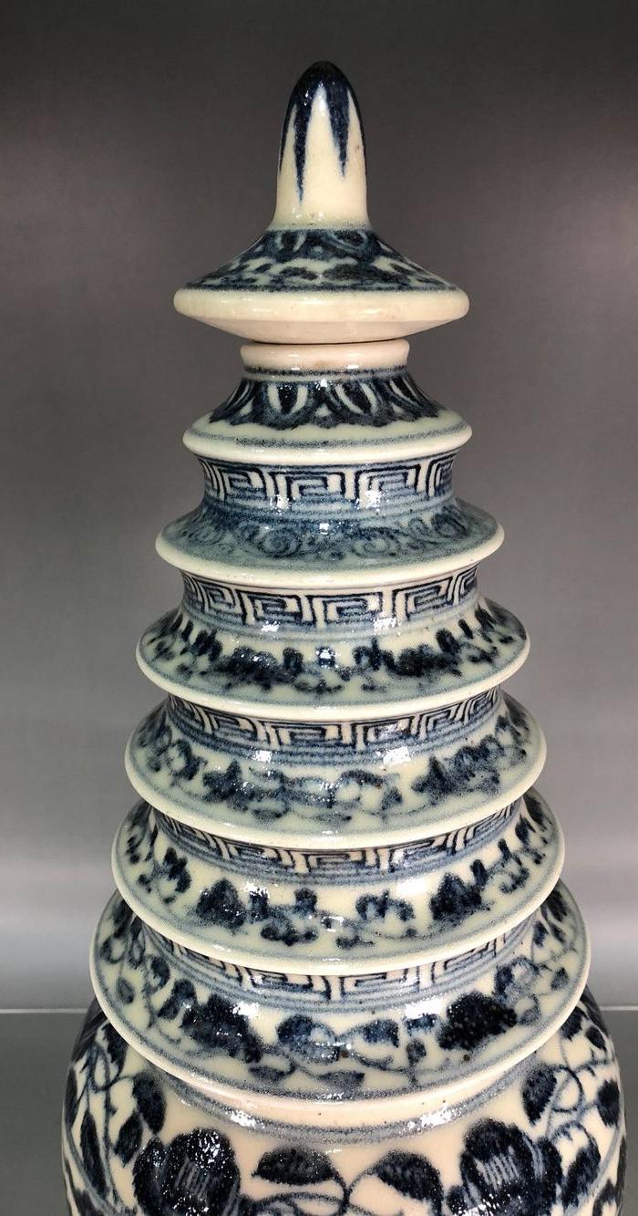 明代青花龙纹宝塔瓶_华夏古玩城_华夏收藏网