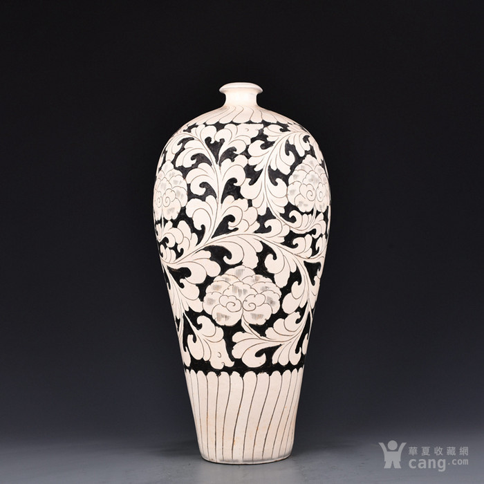 华夏古玩城 瓷器 高古 > 宋磁州窑缠枝牡丹花纹梅瓶 年代:宋代 艺术