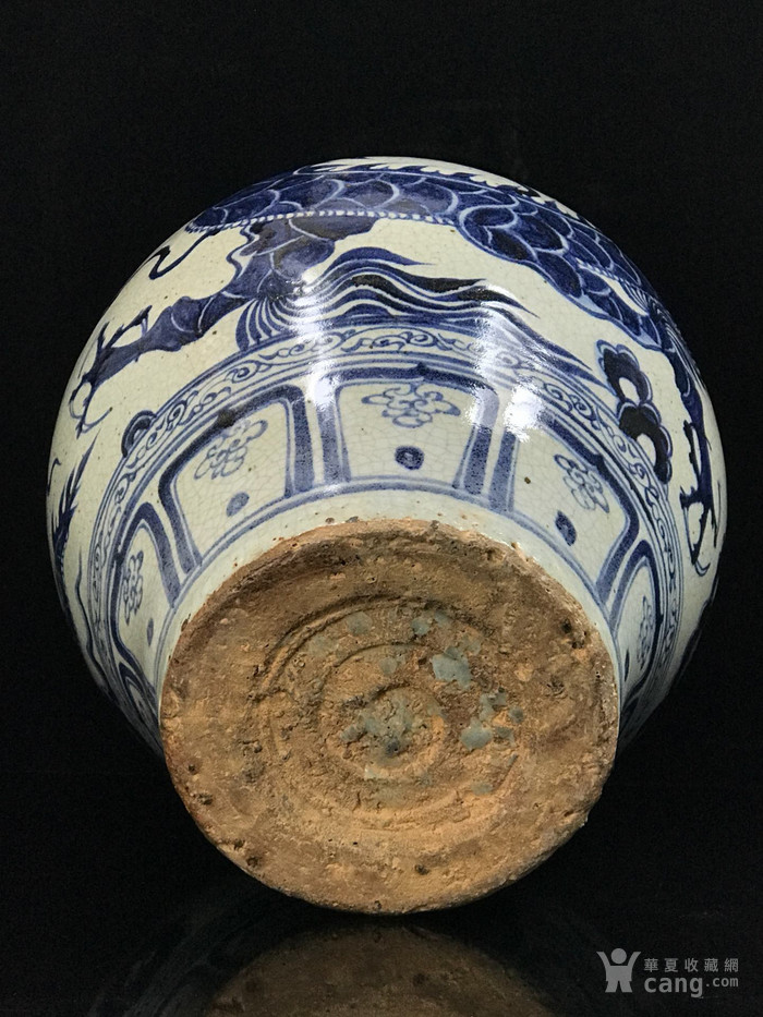 华夏古玩城 瓷器 其它 > 元青花龙纹腰鼓罐42 32.