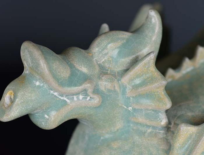 汝窑天青釉摩羯鱼化龙壶青瓷