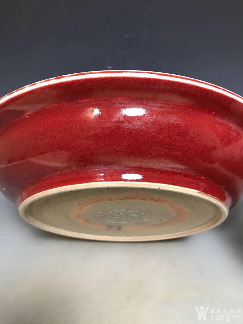 仿古工艺品 瓷器 明永乐祭红釉开窗青花葡萄纹郑和赏赐盘 报价记录