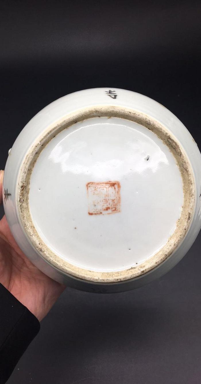 华夏古玩城 瓷器 其它 > 民国名家罗宿氏款人物罐