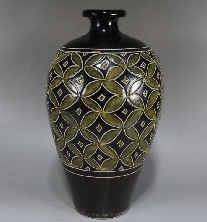 磁州窑钱纹梅瓶 规格 13 26cm