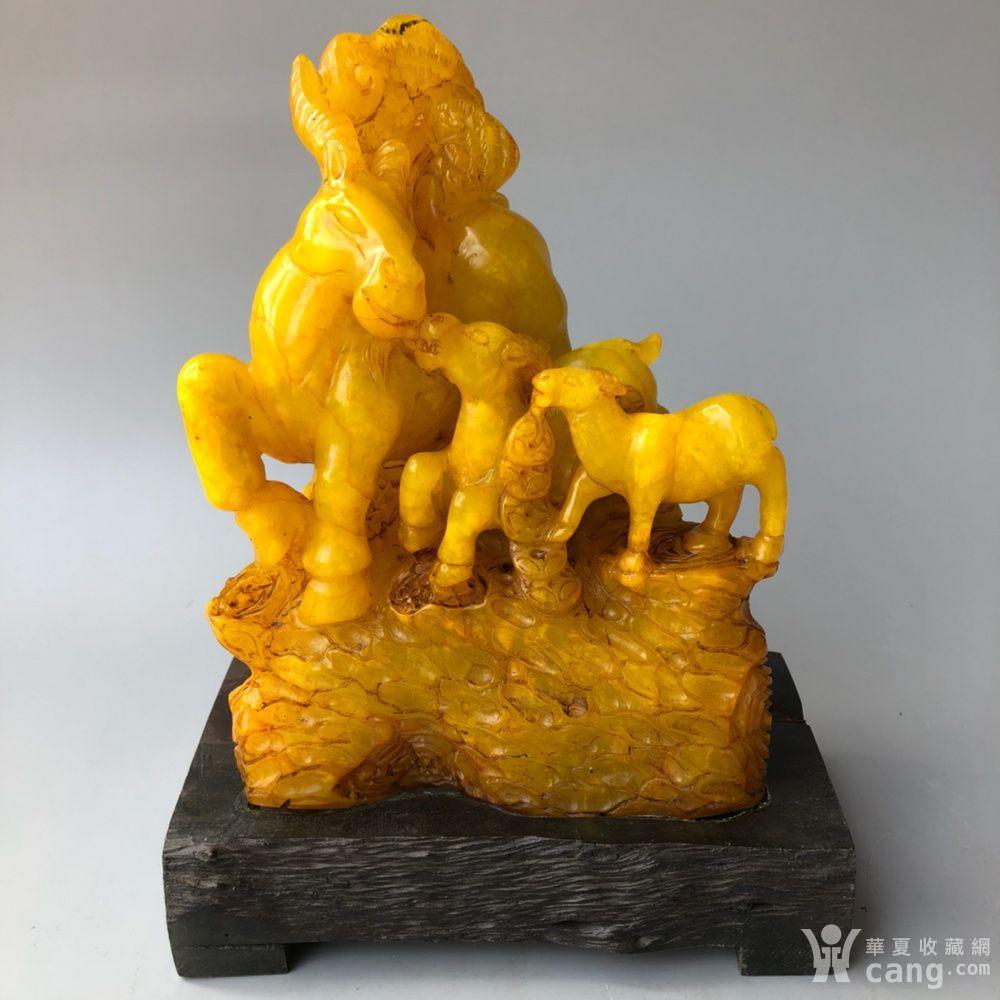 寿山石田黄《三羊开泰》印章摆件,重2510克