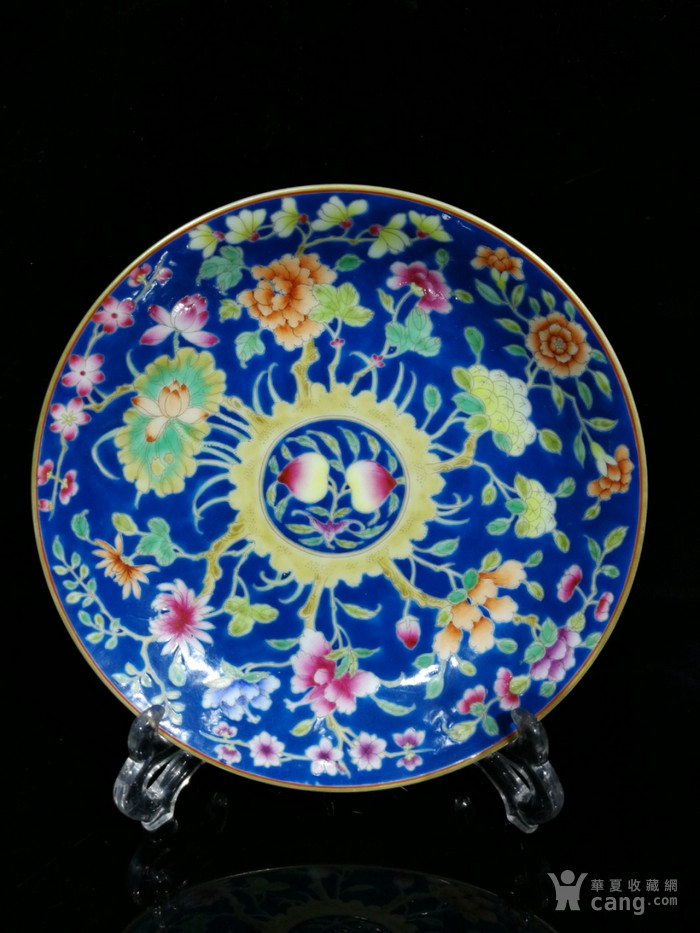 华夏古玩城 瓷器 其它 > 清雍正年珐琅彩彩福禄寿纹盘