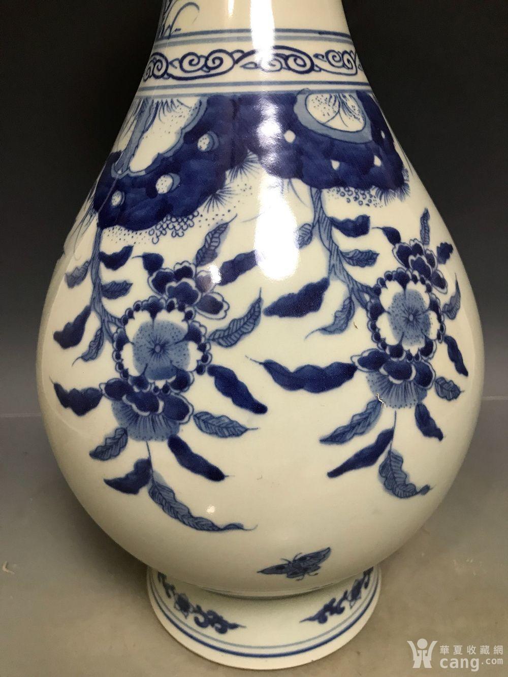 清康熙青花花鸟玉壶春瓶