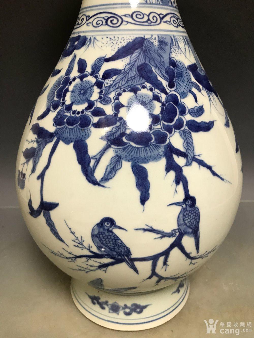 清康熙青花花鸟玉壶春瓶