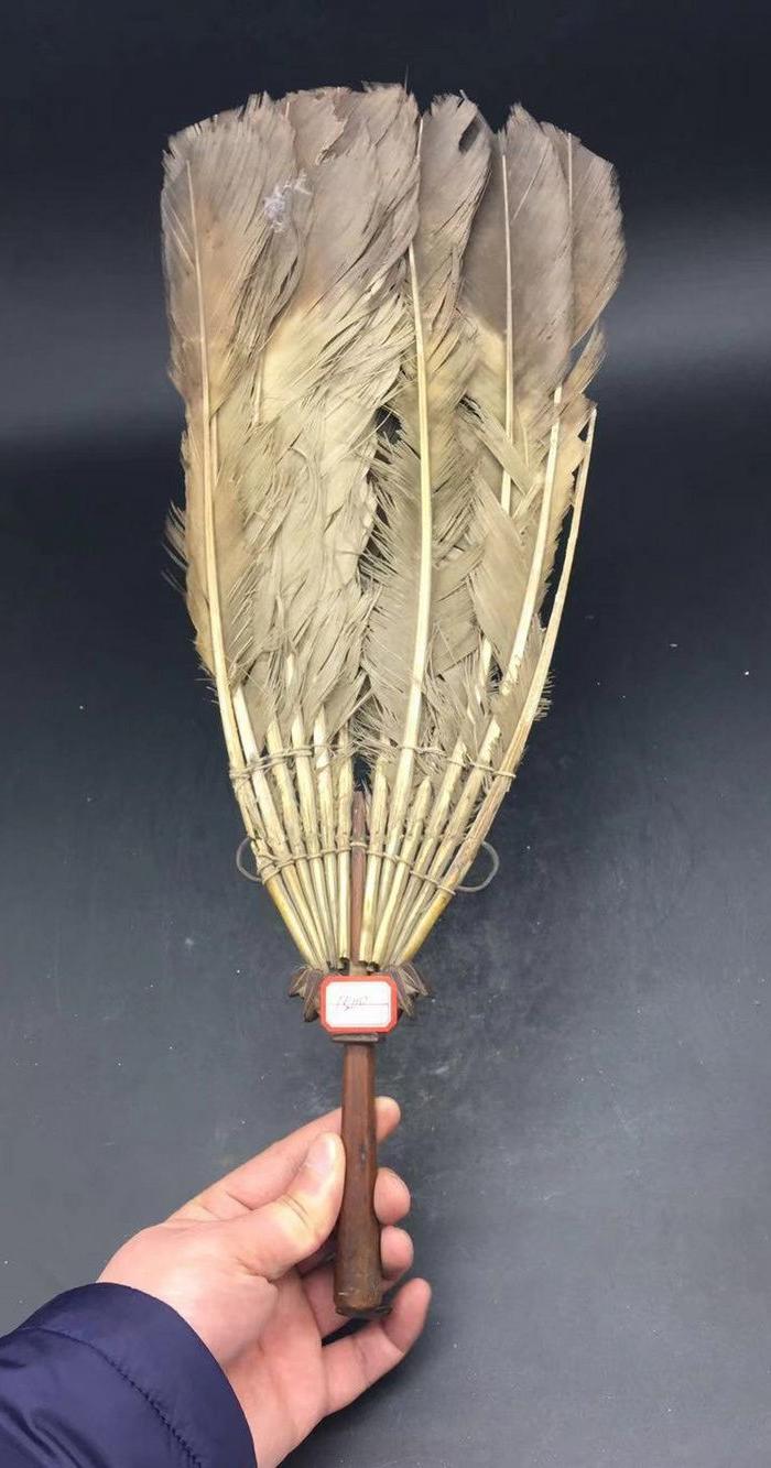 清代老黄杨木鹅毛扇