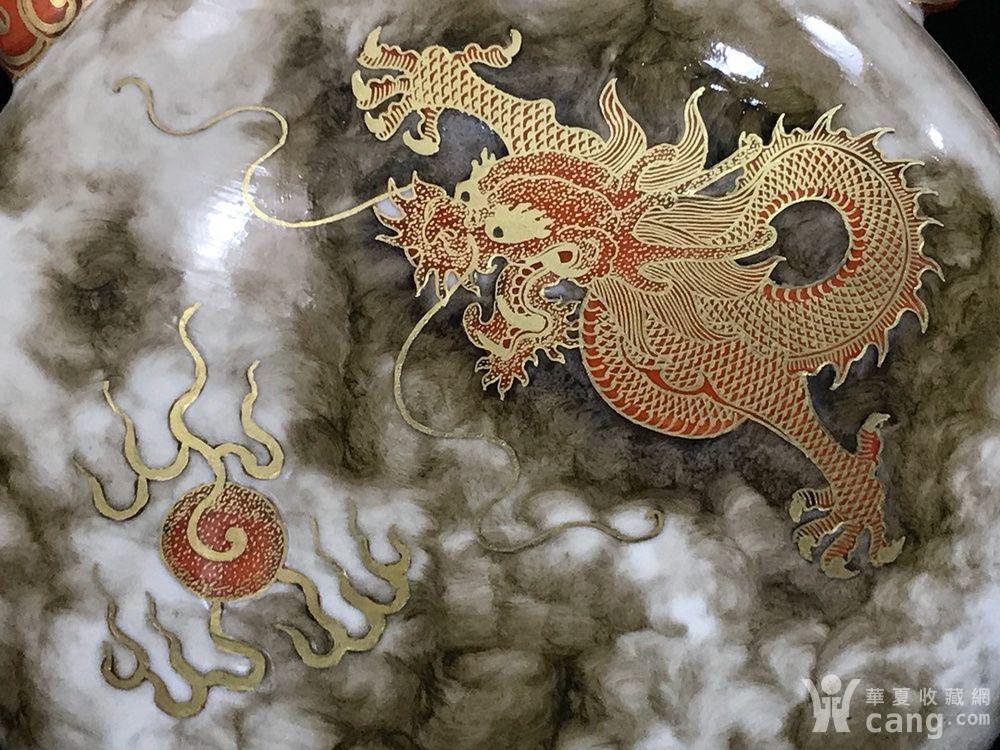 清乾隆墨彩描金穿云龙纹凤头壶29 23