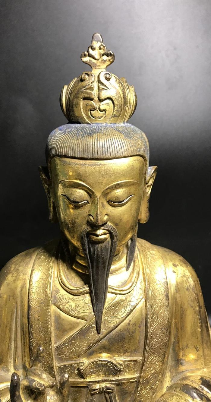 道教精品*鎏金太上老君一尊