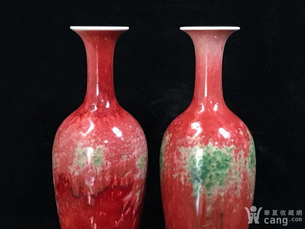 清康熙豇豆红美人醉花瓶24.5 7.