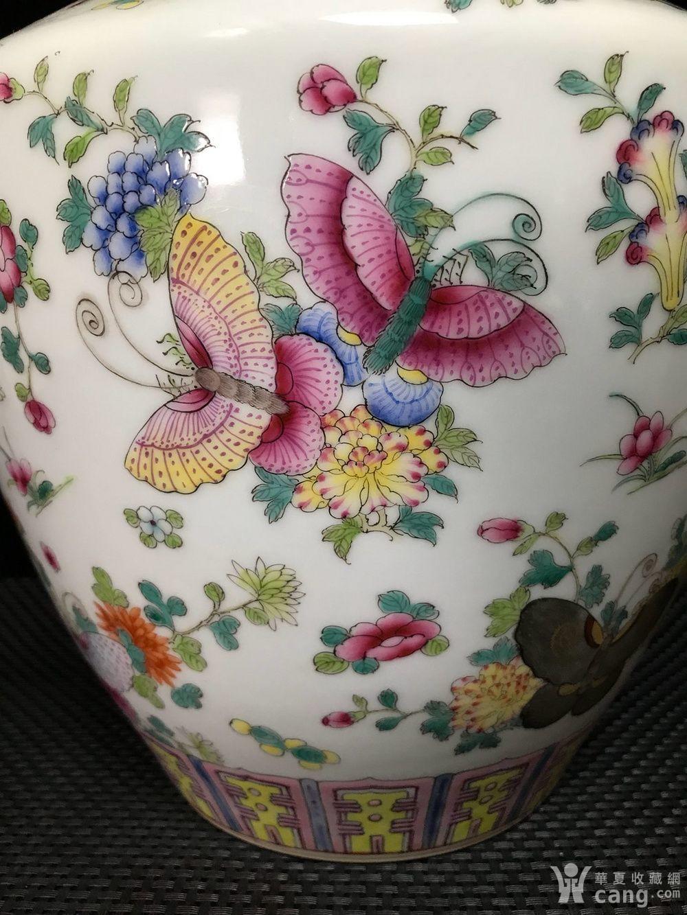 清乾隆粉彩蝶恋花纹贯耳瓶