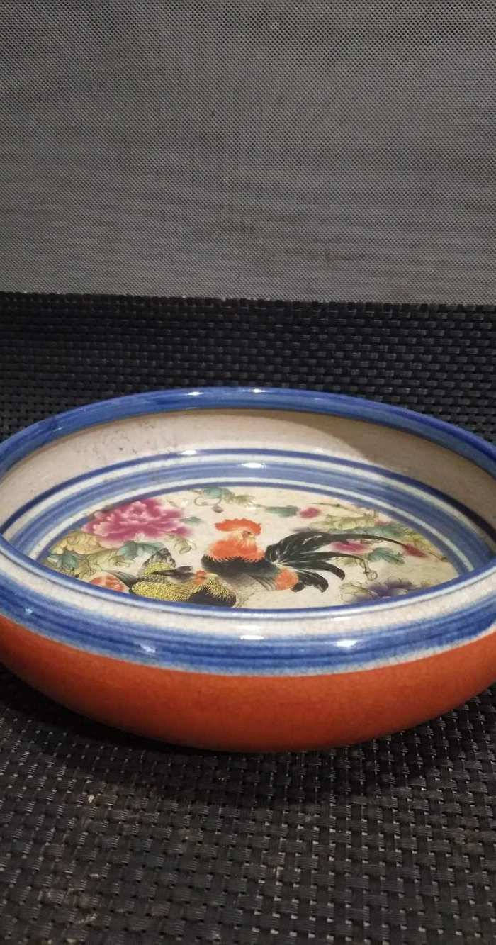 大明万历年制,手绘粉彩笔洗