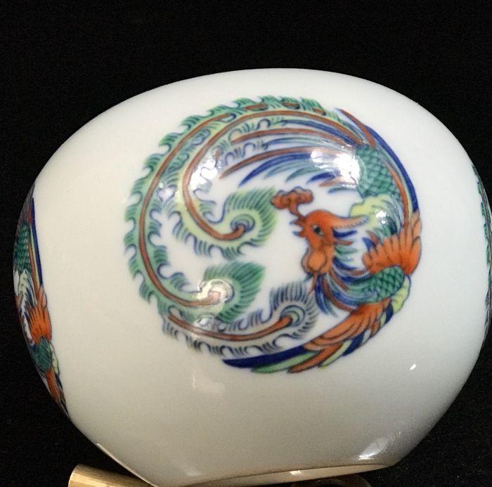 清雍正斗彩团凤纹笔洗