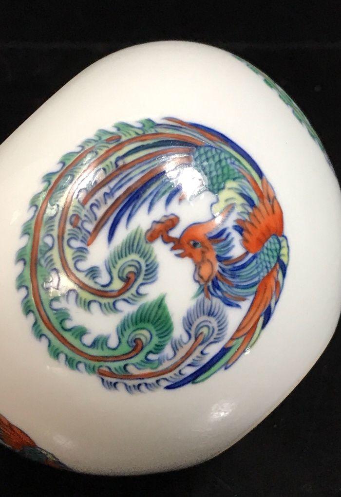 清雍正斗彩团凤纹笔洗