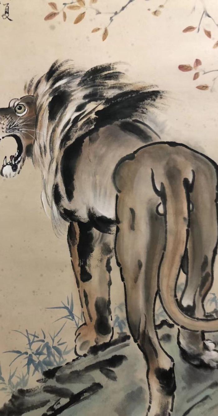 华夏古玩城 字画 近现代 > 徐悲鸿狮子图                   描述