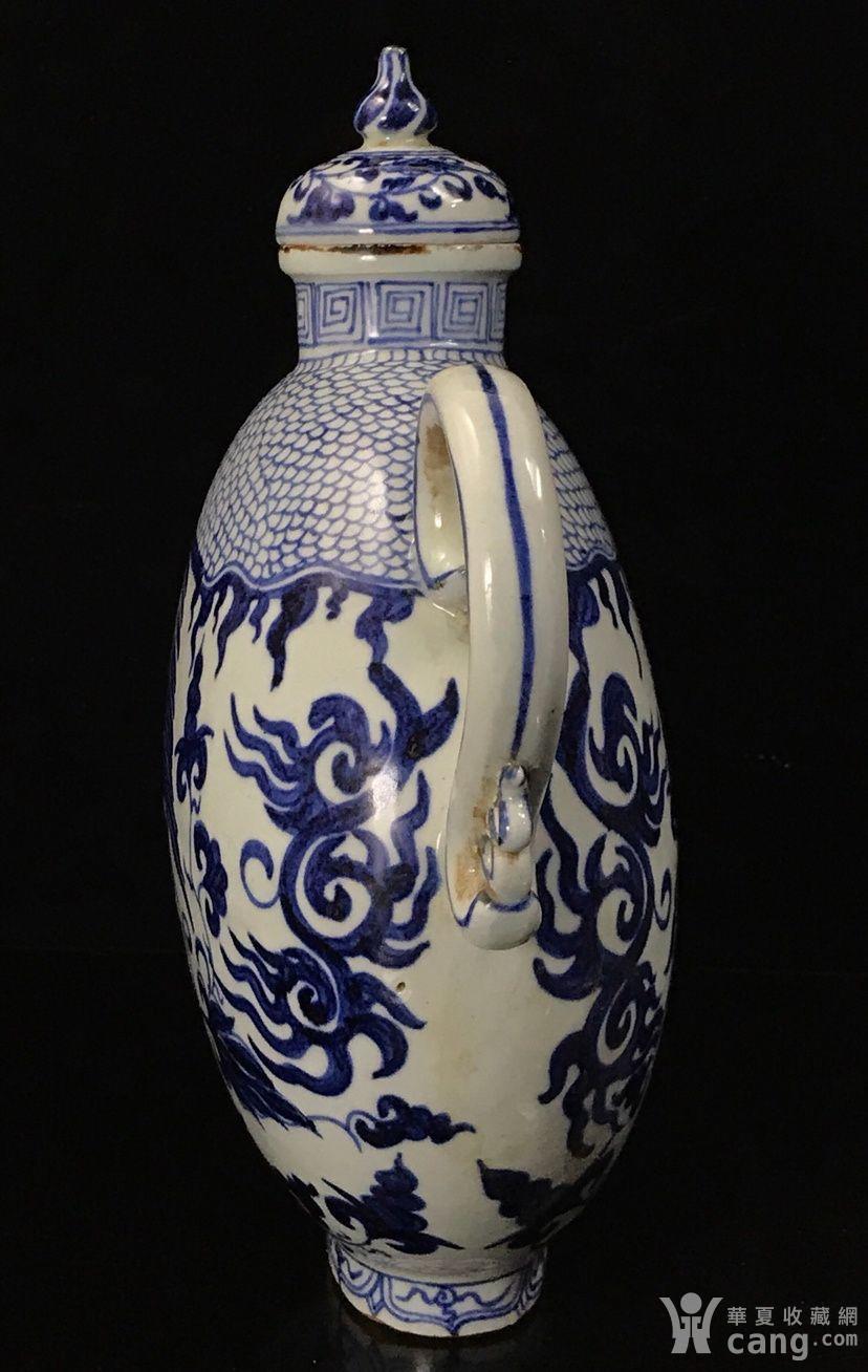 元青花凤头扁壶