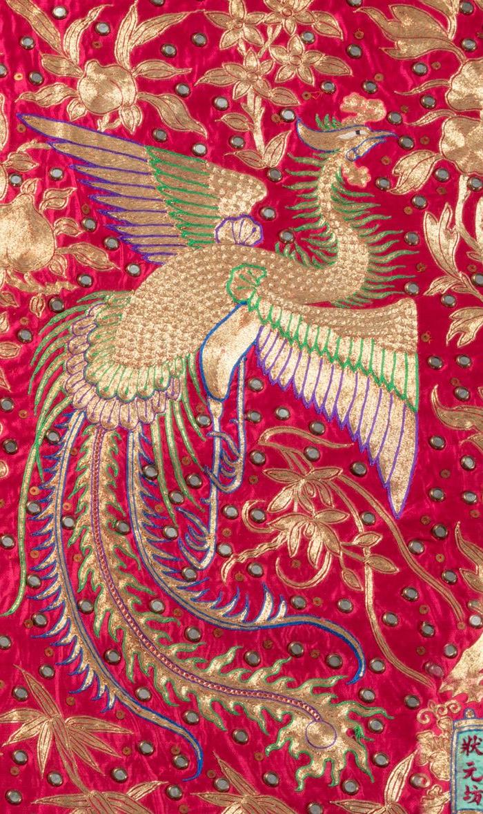 清代 惠泽华商花鸟纹缂丝绣品