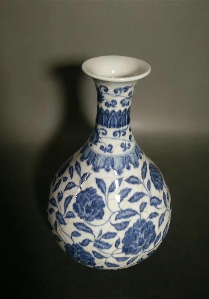 大明 宣德 青花缠枝花玉壶春瓶_华夏古玩城_华夏收藏网
