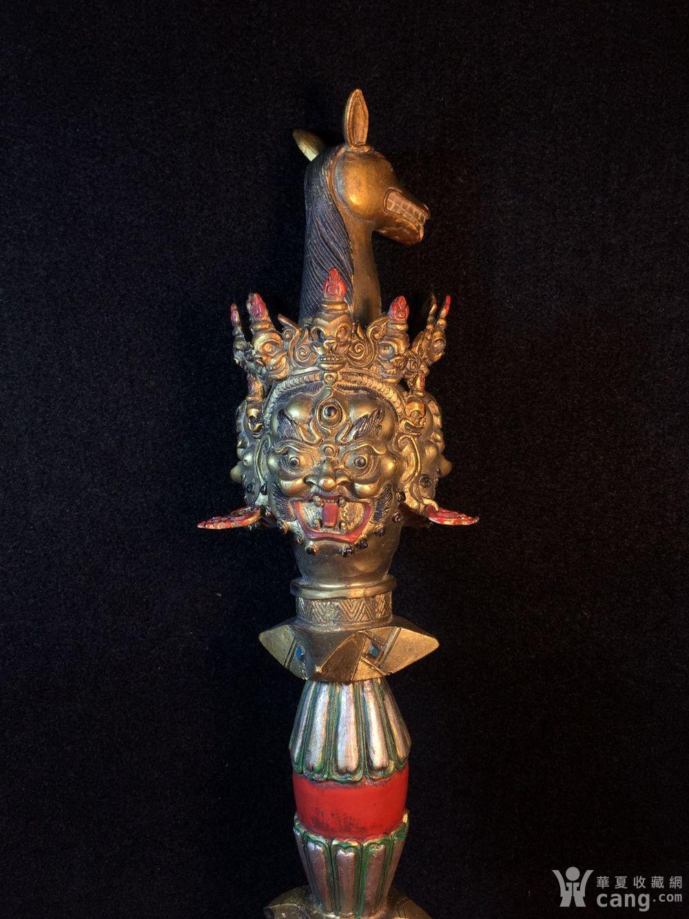 开光纯铜彩绘法器马头明王普巴**杵降魔杵