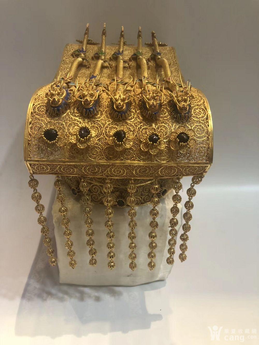 明代银鎏金龙冠
