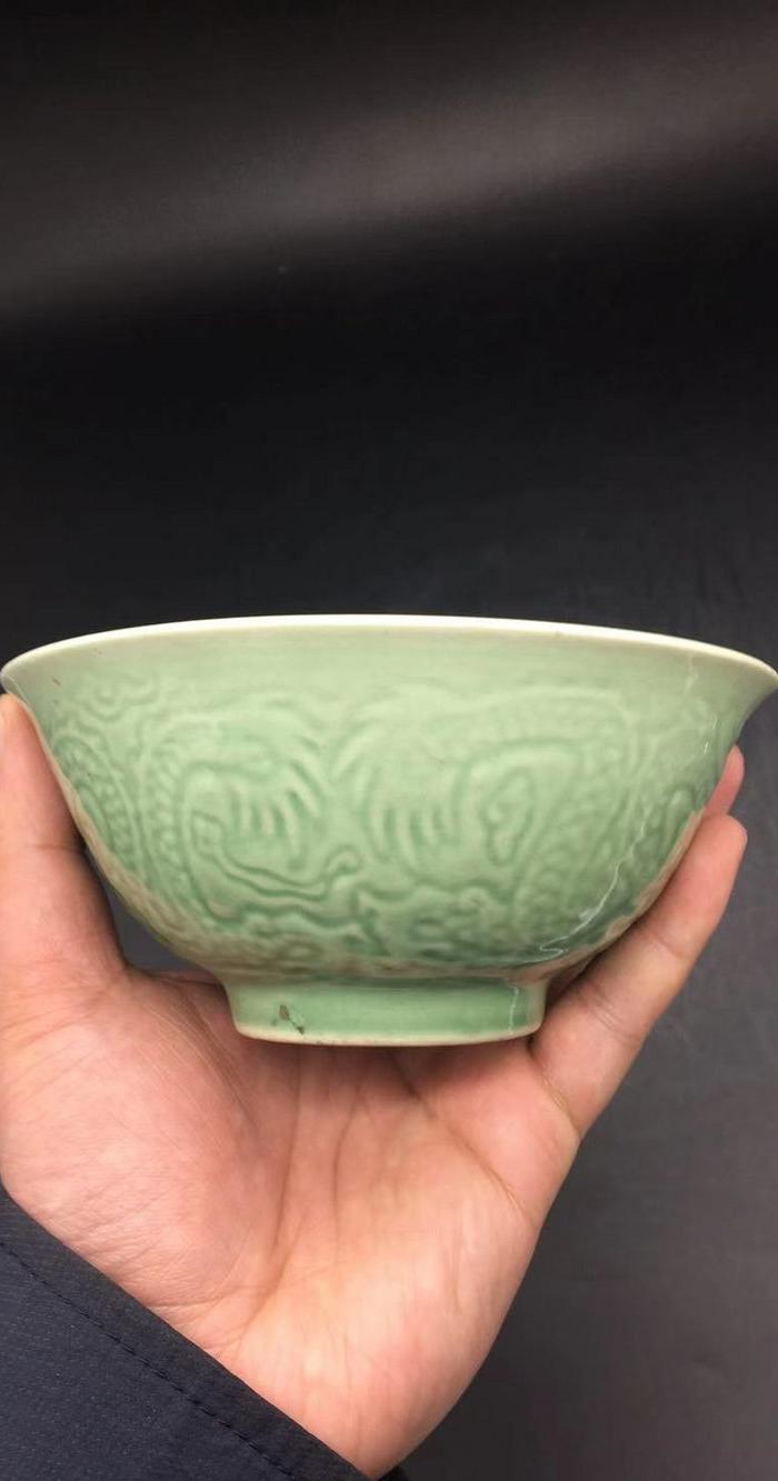 解放初龙泉窑刻花碗