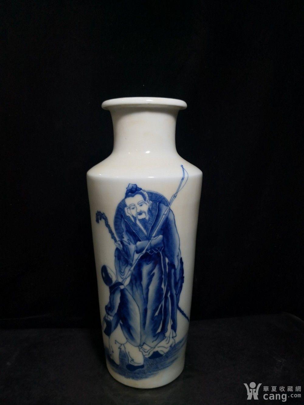 仿古工艺品 瓷器 民国青花珠山八友王步青花人物花瓶 报价记录 服务