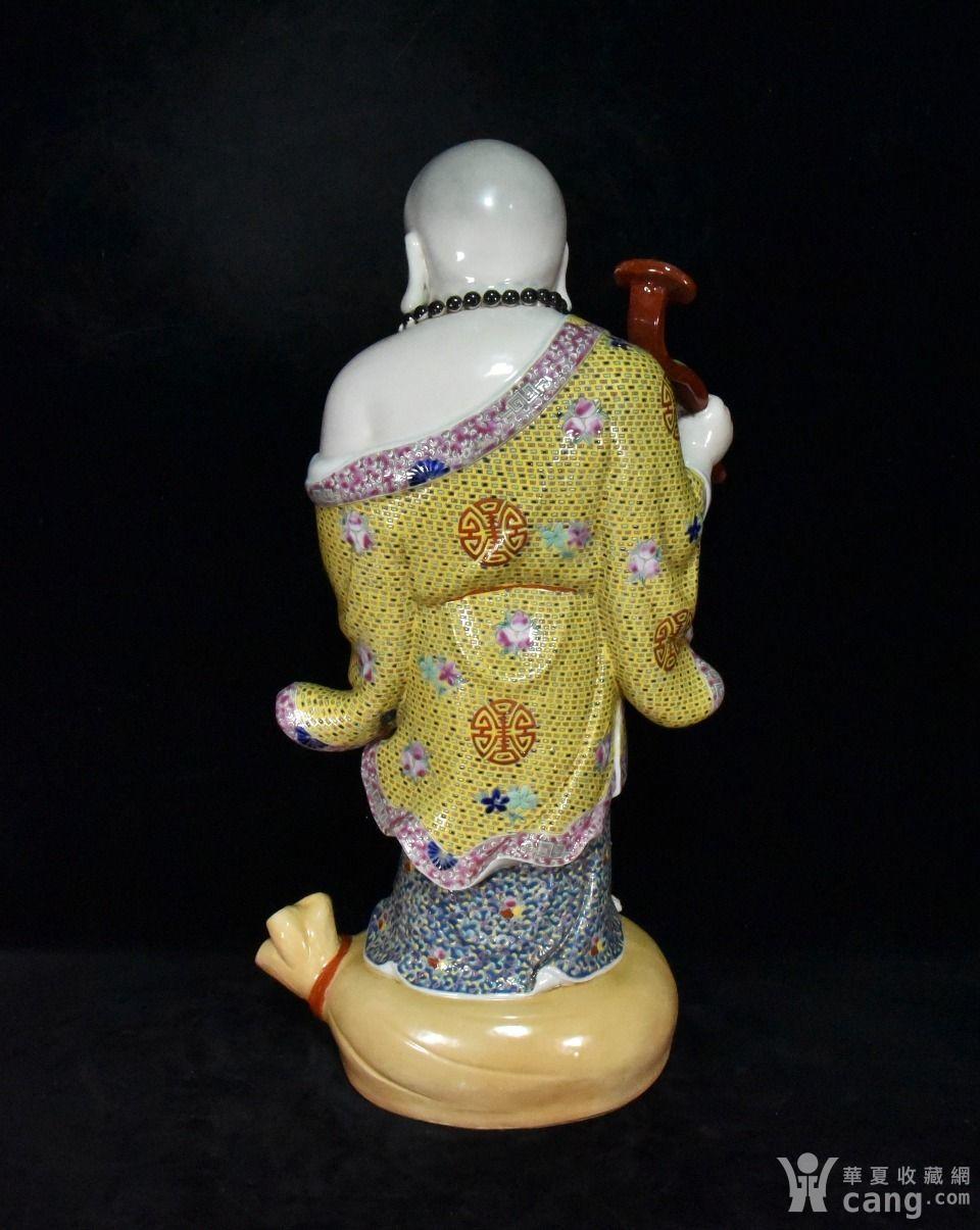 民国曾龙升珐琅彩雕刻如意弥勒佛一尊