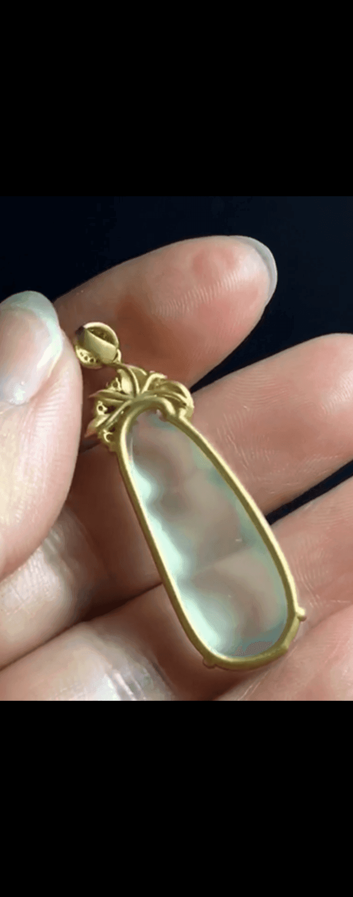 翡翠冰心 天然翡翠18k黄金钻石豪华镶嵌富贵豆0323