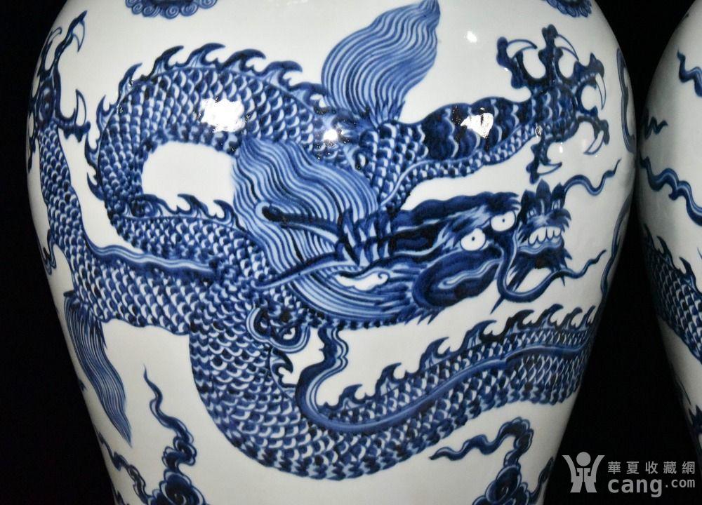 明代宣德青花云龙纹大梅瓶一对