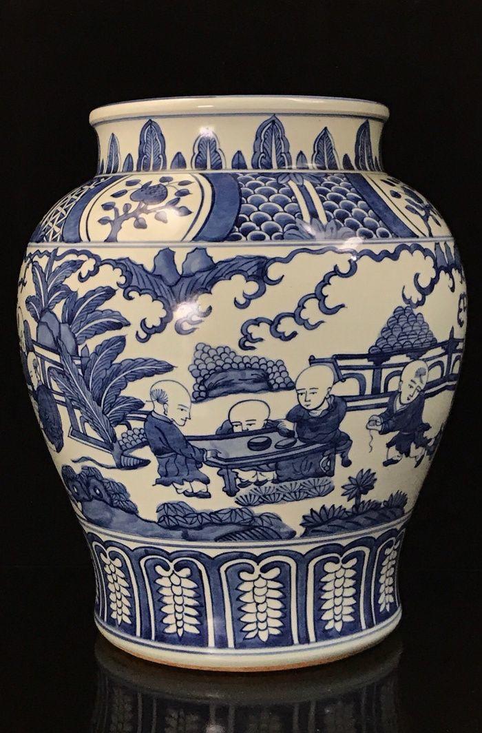 华夏古玩城 瓷器 其它 > 明万历开元寺青花婴戏图罐