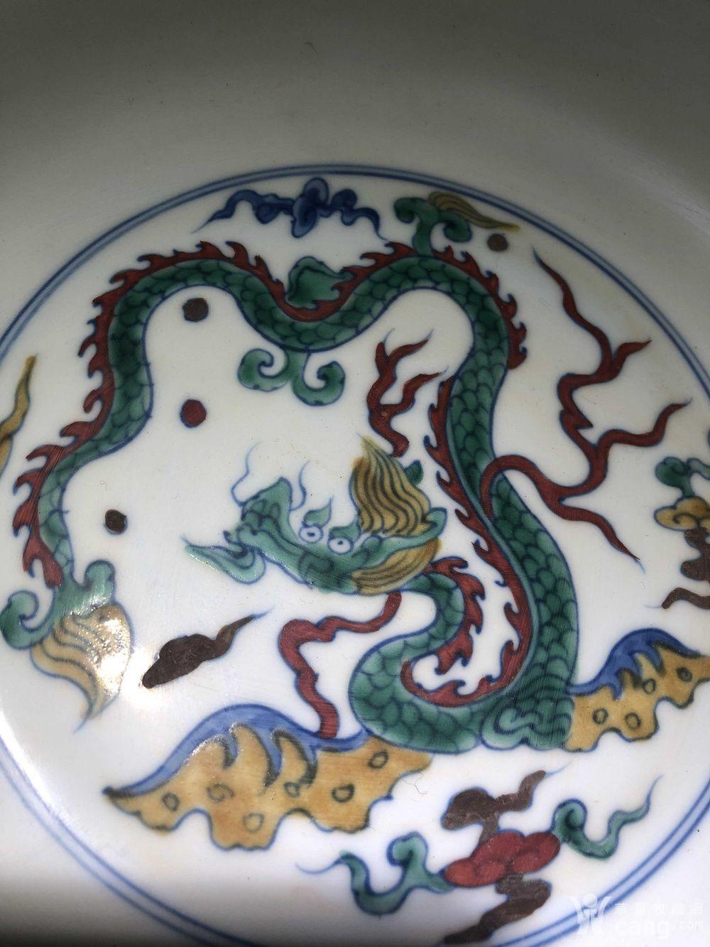 明代清代瓷器成化五彩龙纹盘