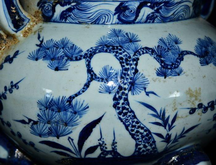 元青花博陵第款松竹梅纹香炉36 28