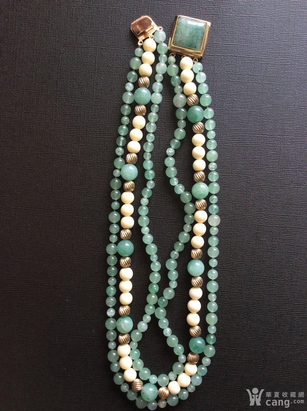 美国回流兴业坊 创汇期多股天然东陵玉项链