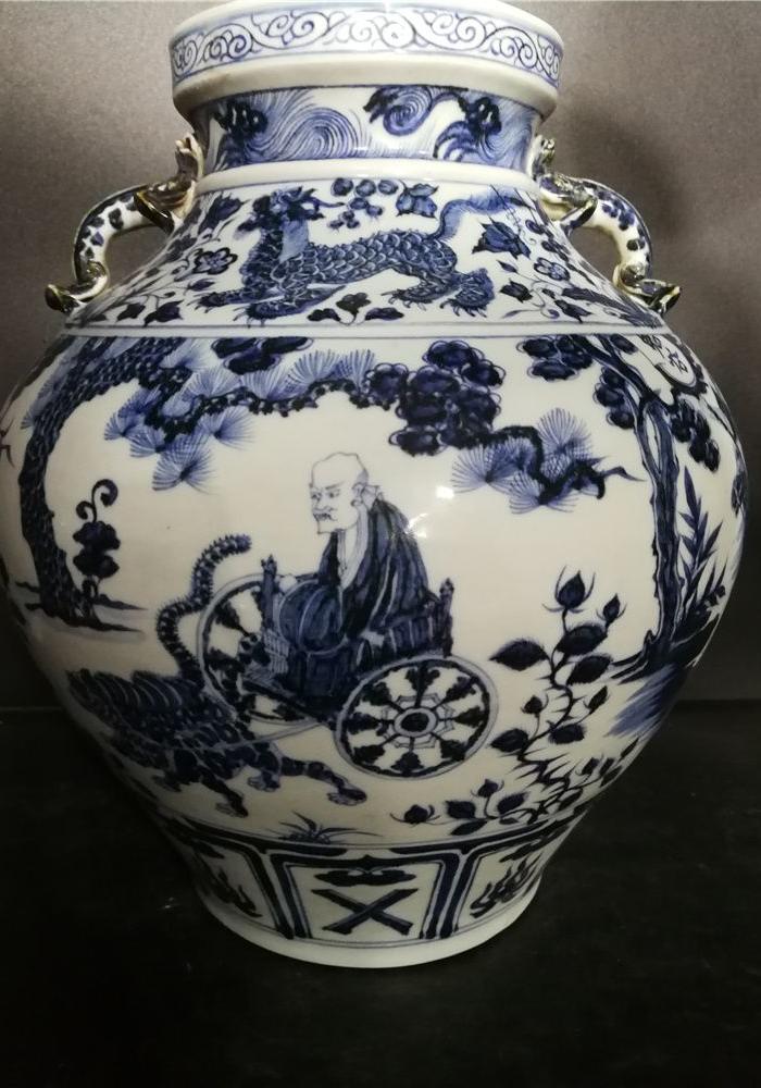 青花鬼谷子下山罐_华夏古玩城_华夏收藏网