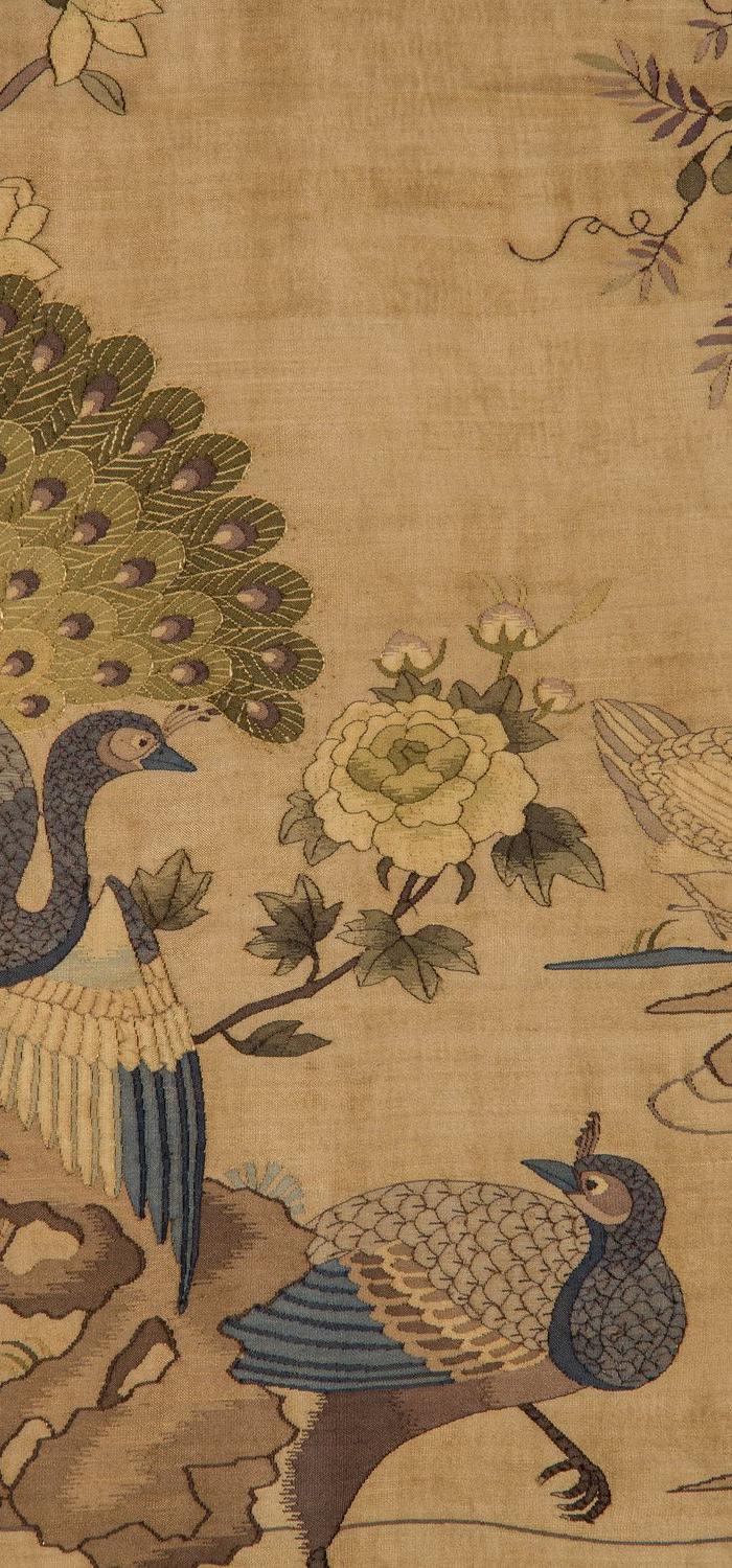 清代 百鸟朝凤图缂丝挂帐