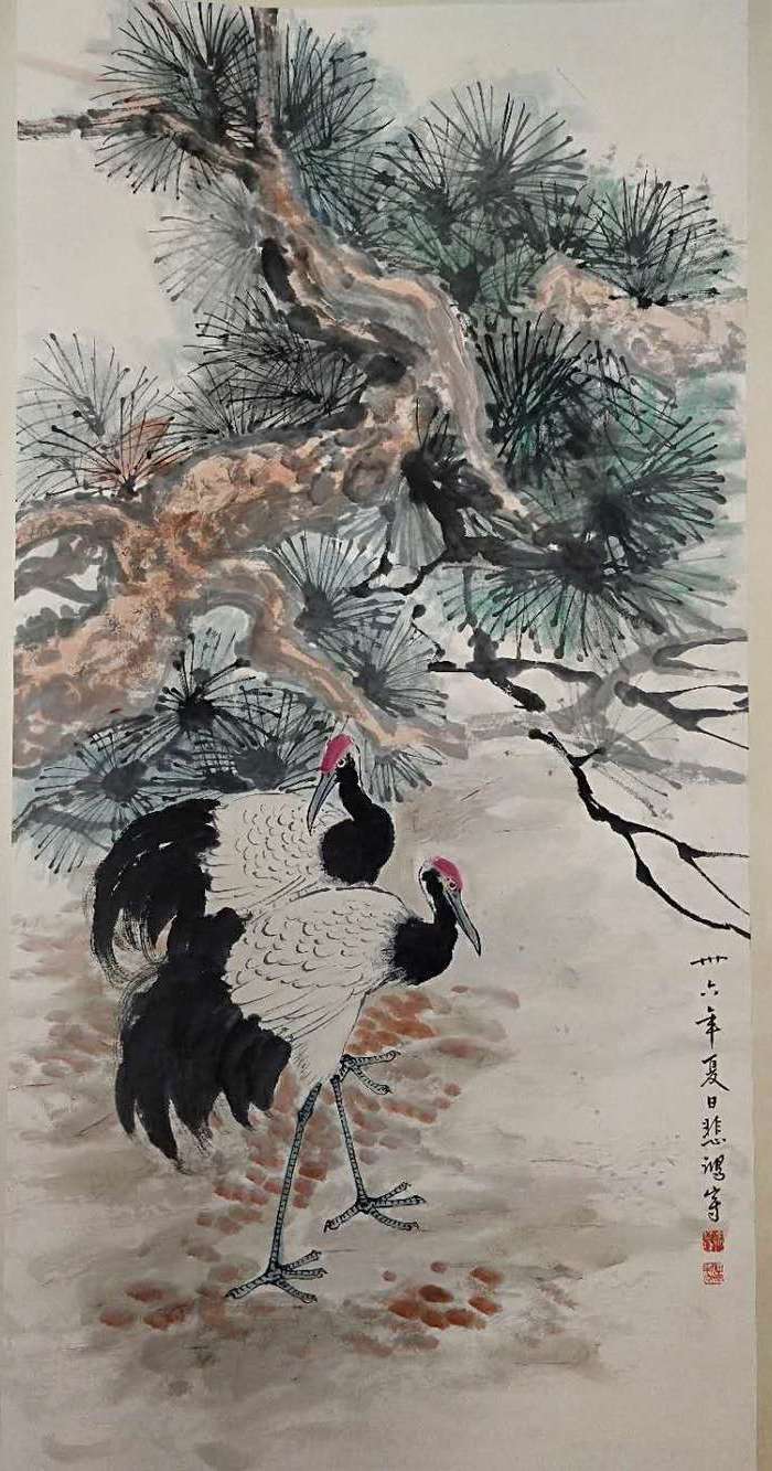 徐悲鸿松鹤延年