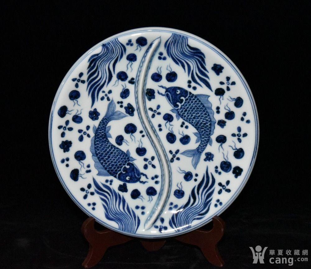 明代宣德青花鱼藻纹圆盘