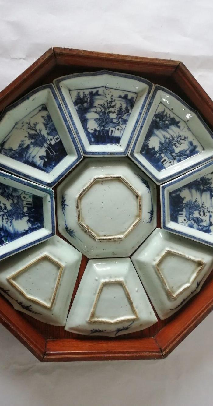 清康熙年青花九子盘《精品》