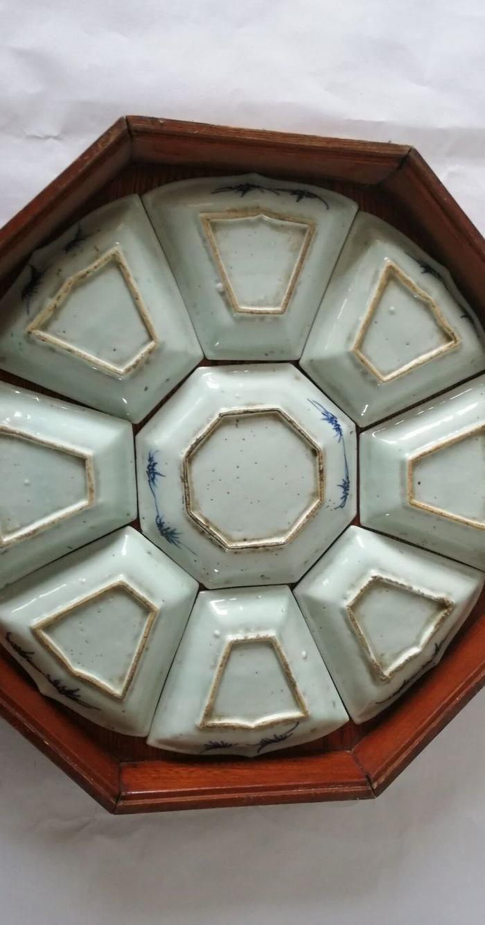 清康熙年青花九子盘《精品》