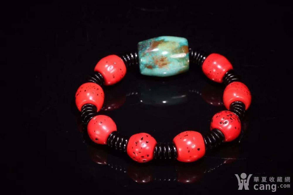 清 藏传雪巴绿松石手串