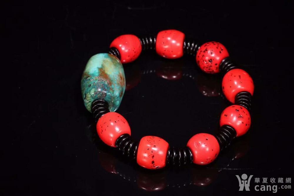 清 藏传雪巴绿松石手串