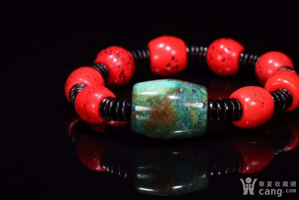 清 藏传雪巴绿松石手串