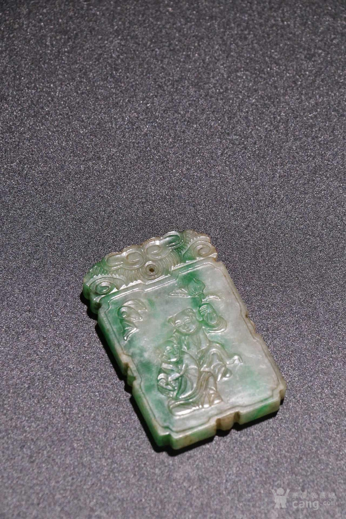 清代: 老翡翠 和合二仙 佩牌