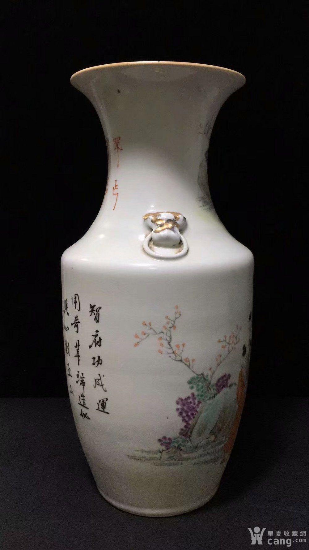 民国名家狮耳花瓶