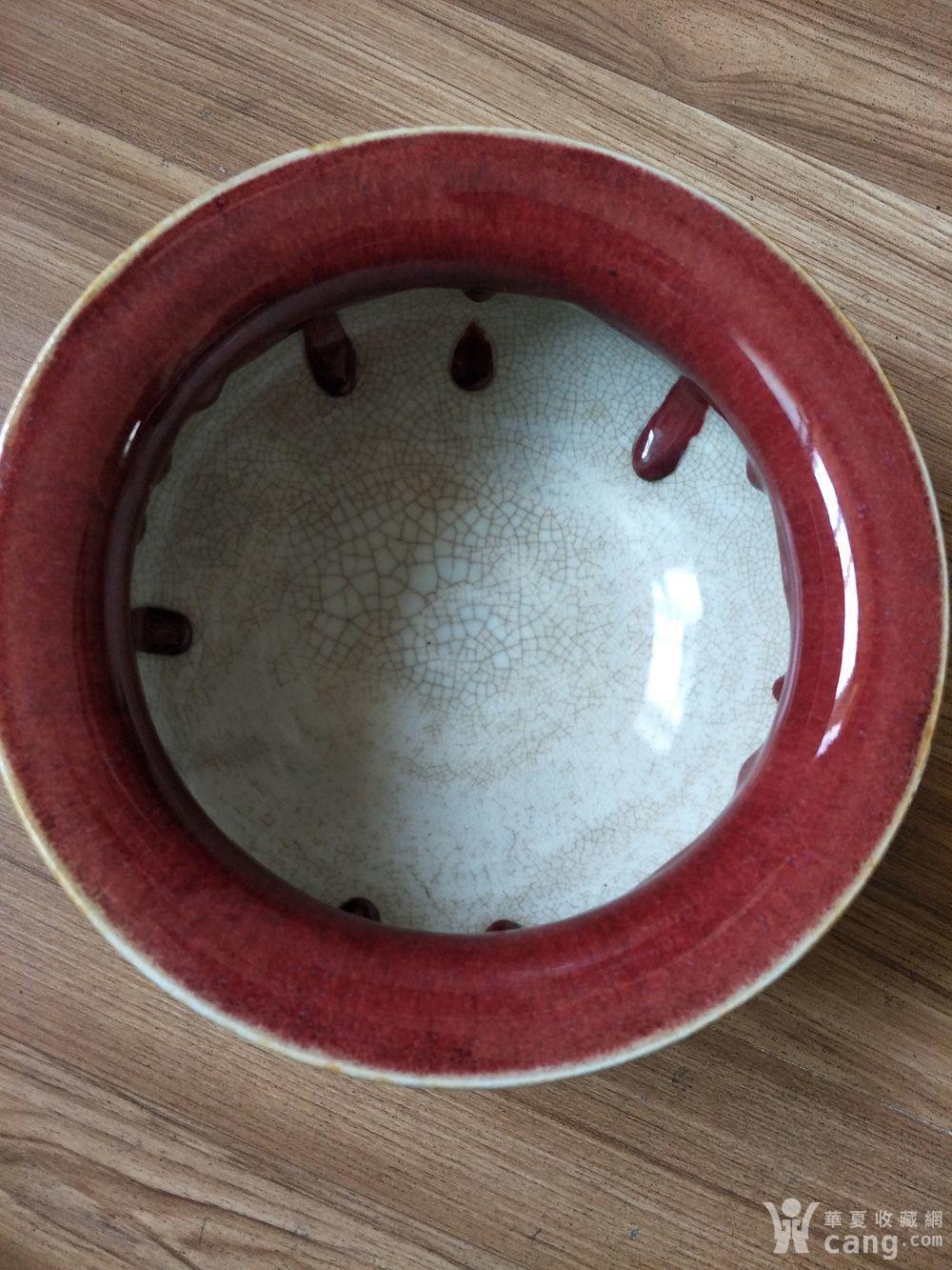 民国祭红釉双耳香炉