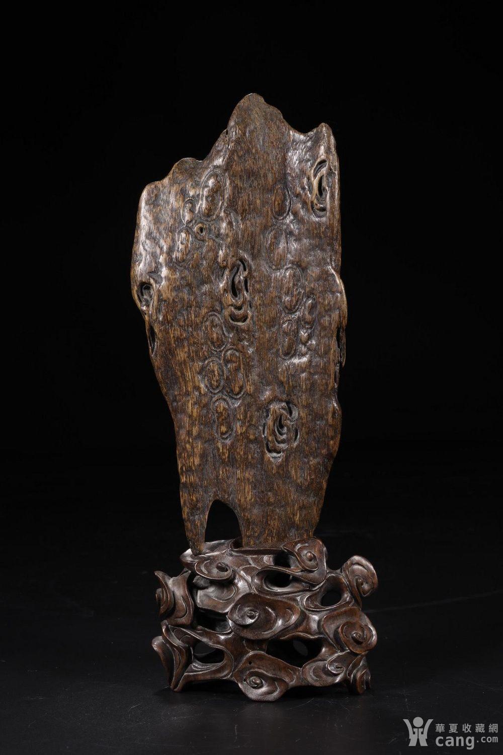 清代:沉香松鹤延年山子摆件